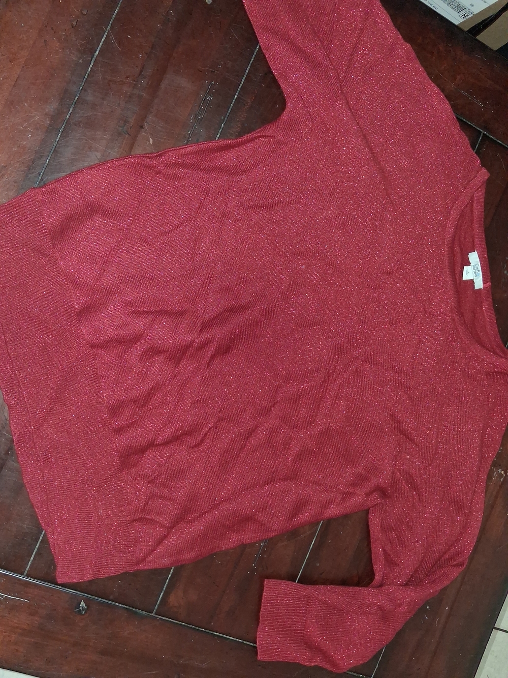 croft & barrow Sparkle Red Knit Pullover Sweater